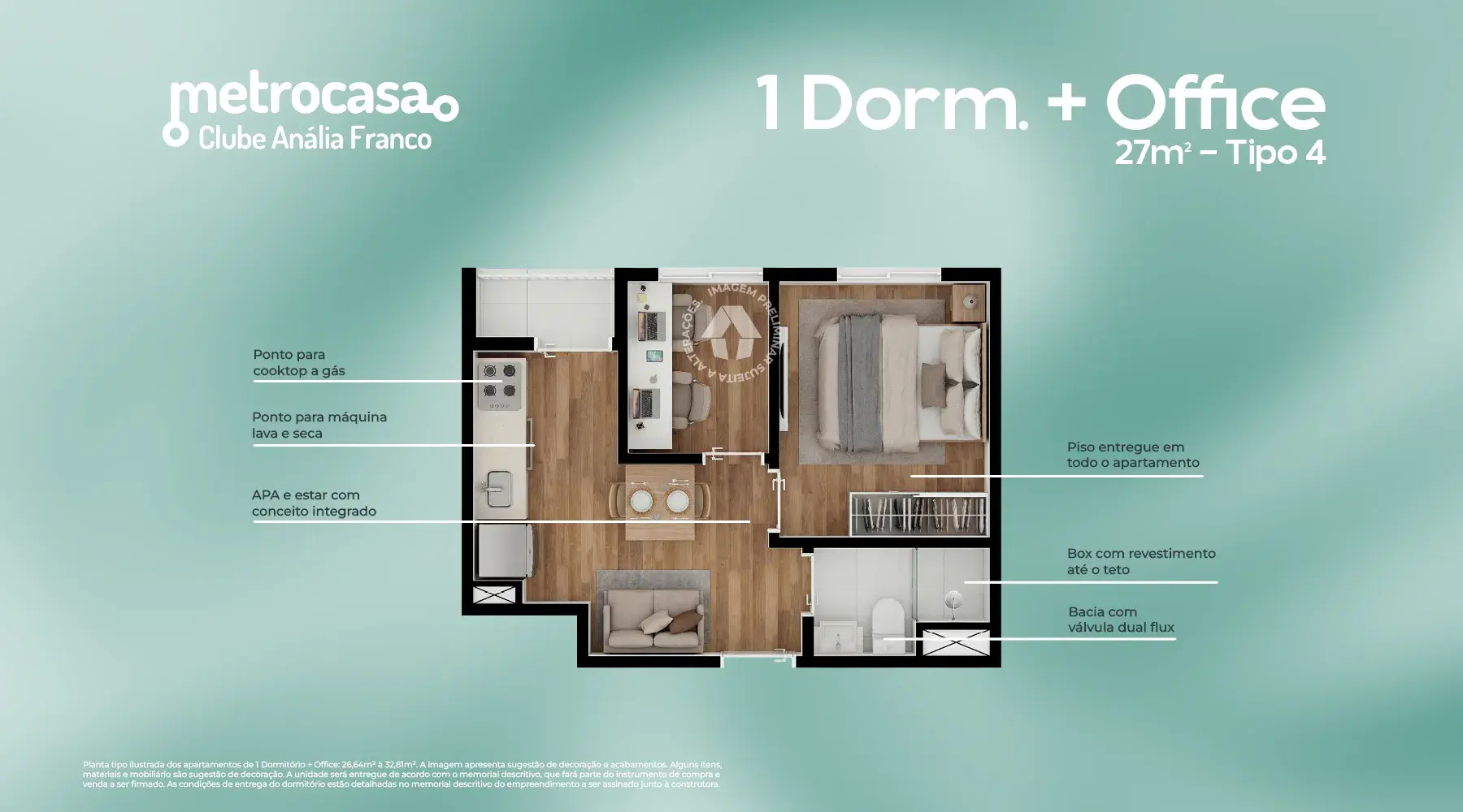 1 Dorm. + Office